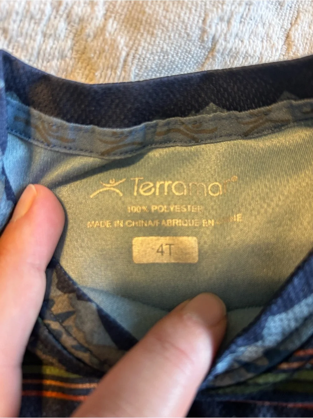 Terramar Kids Boys 4T Thermal Baselayer Set Top & Pants Mountains Stripes